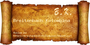 Breitenbach Kolombina névjegykártya